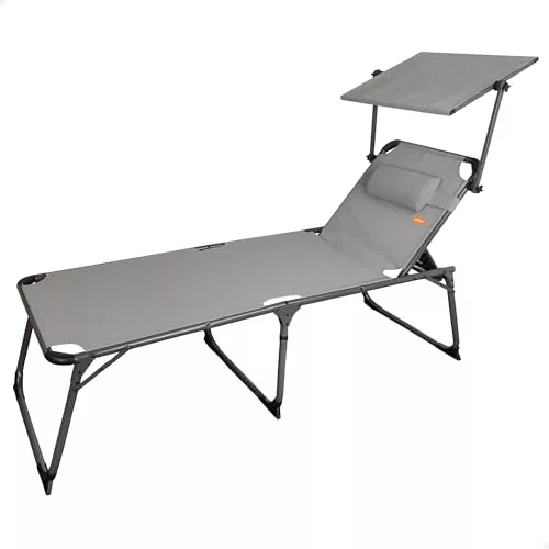 AKTIVE 62613 - Tumbona plegable de playa con parasol