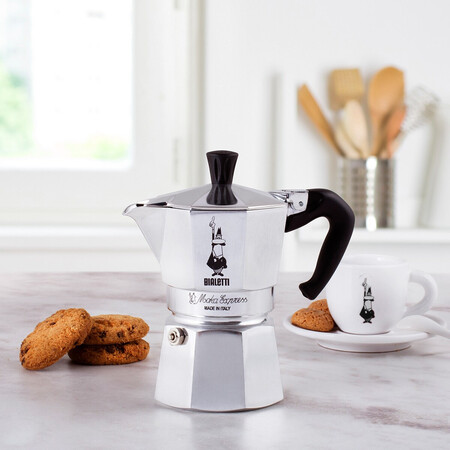 Cafetera De Aluminio Moka Express Bialetti Gris Claro 6 Tazas
