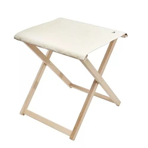 Scalpers - Taburete Director Plegable Fabricada en Madera de Haya Estructura sin Barniz de Primera Calidad, Lona Color Crudo
