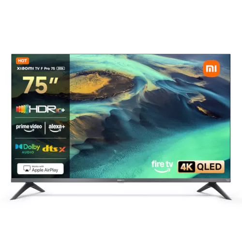 XIAOMI TV F Pro 75 Pulgadas (190 cm), 4K UHD QLED Smart Fire TV, L75MB-FPEU | Alexa Voice Control, HDR10+, Game Boost Mode 120Hz, MEMC, 2GB+32GB, Compatible with Apple AirPlay