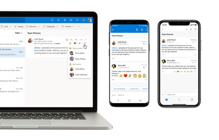 Microsoft anuncia nuevas funciones para Outlook en iOS y Android: reacciones, comandos de voz y más