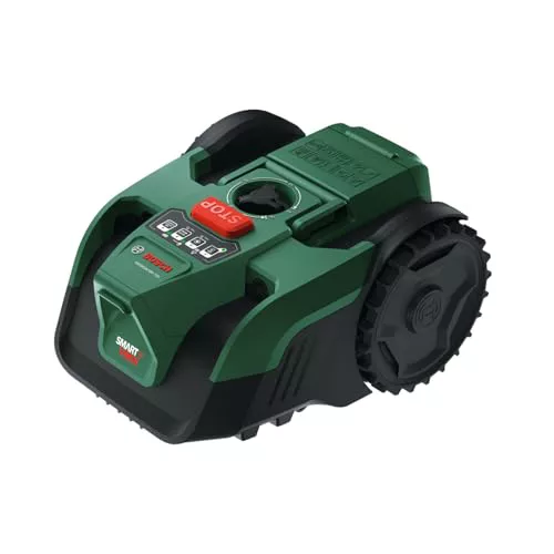 Robot cortacésped a batería VISIMOW18V-100 de Bosch (para césped de hasta 100 m², anchura de corte: 16 cm, altura de corte: 20-60 mm, sin batería)