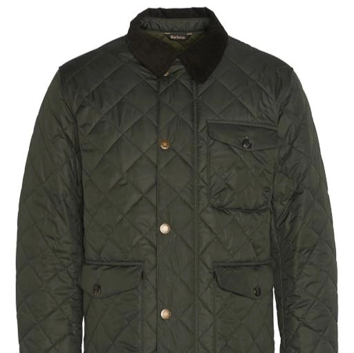 Chaqueta acolchada Barbour Hornby Quilted con cierre frontal de cremallera y corchetes.
