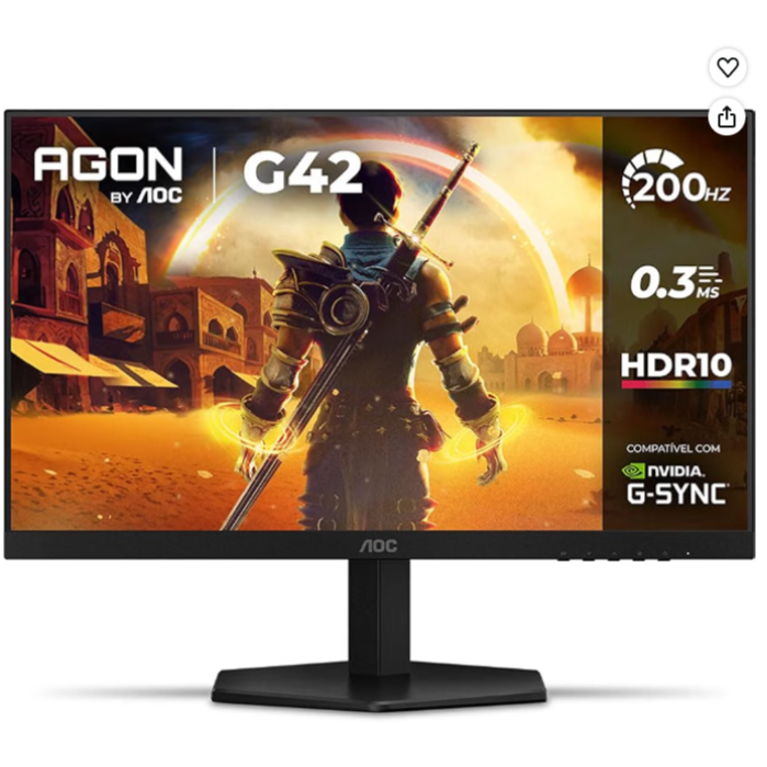 Monitor Gamer AOC AGON G42 24" 200Hz 0,3ms IPS HDR10 NVIDIA G-Sync 24G42HE
