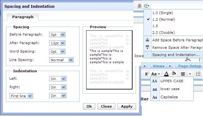 Opciones de edición con Zoho Writer