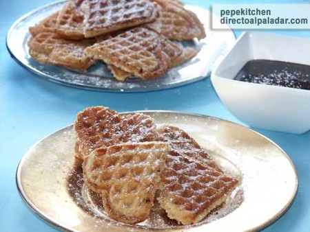Receta de gofres con salsa de chocolate