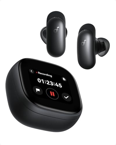 Soundcore Liberty 5 Pro Max, auriculares inalambricos bluetooth 6.1,toma de notas con IA,pantalla AMOLED de 1,78'',llamadas nítidas,cancelacion ruido adaptiva,Hi-Res,28 horas con ANC,carga rápida,IP55