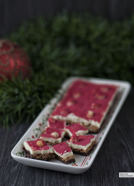 Turrón fucsia. Receta de Navidad