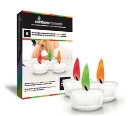 Velas Rainbow: Llamas azules, rosas, verdes...