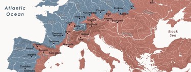 The great European divide: the map that divides the continent in two through its two large hydrographic basins 