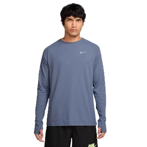 Nike M NK DF Stride Waffle Crew Sudaderas, World Indigo/(Plateado Reflectante), XL Unisex