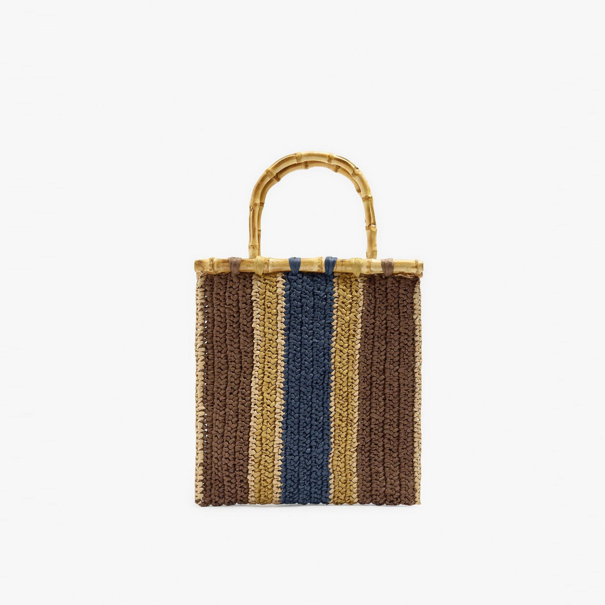 Bolso de mano efecto rafia fino en liso Parfois