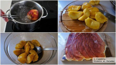 Ensaladajamonserranoymelocotonmarinado