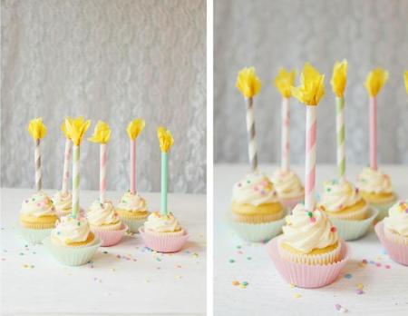 Manualidades con niños: velas de papel para decorar cupcakes y pasteles