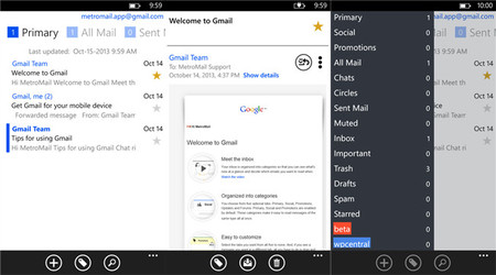 MetroMail, un completo cliente de Gmail para Windows Phone 8
