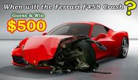 ¿Cuando será el primer accidente de un Ferrari F458 Italia? 500 dólares pueden ser tuyos