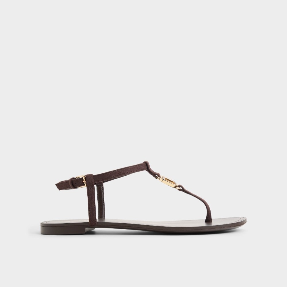 Sandalias planas de mujer con punta redonda Marrón chocolate Aldo



