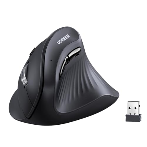 UGREEN Mouse Vertical Inalámbrico Ergonómico, Bluetooth & 2.4Ghz