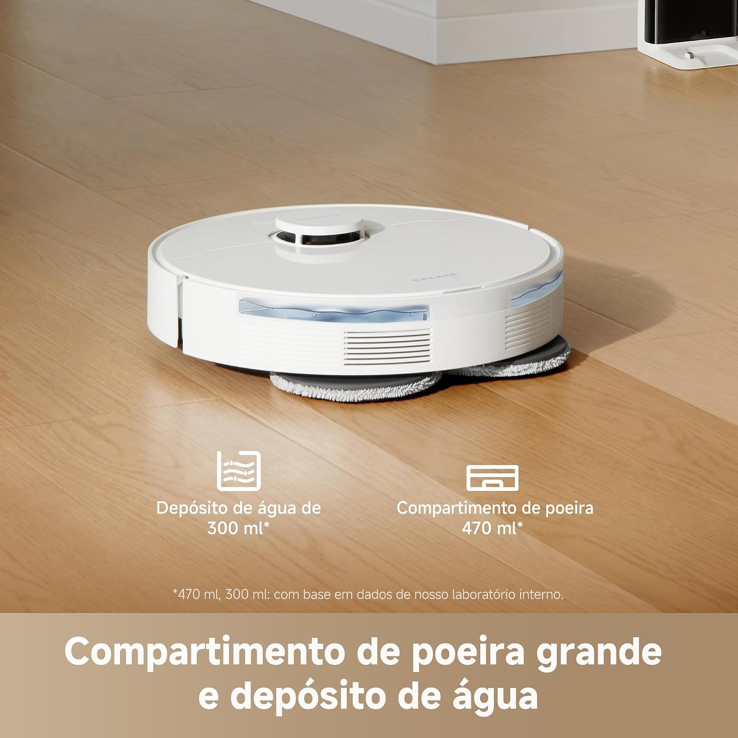 DREAME L40 robô aspirador e passa pano inteligente, sucção Vormax de 13000 Pa, sistema DuoScrub, elevação automática do mop de 7mm, limpeza de carpetes, alcance o inalcançável, bateria 5200mAh, Bivolt