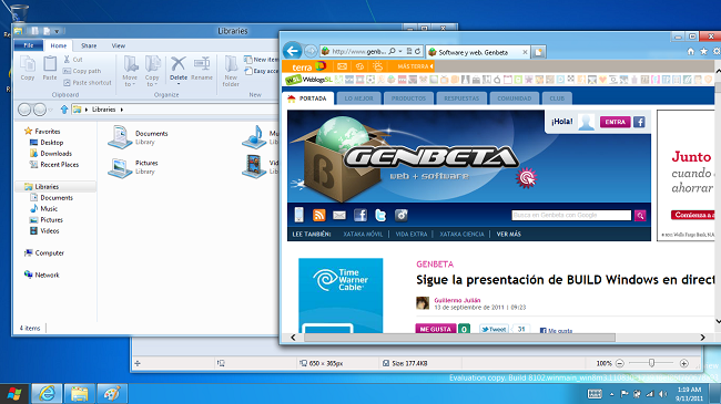 Escritorio clásico de Windows 8