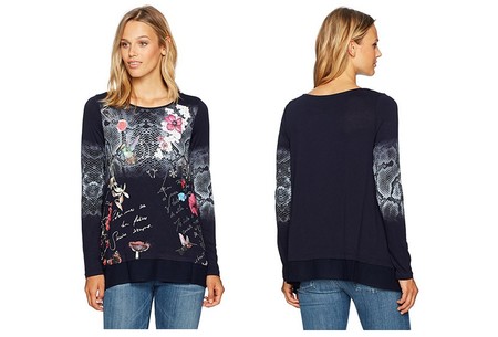 La camiseta de manga larga para mujer Desigual Me Zhara está por 34,95 euros con envío gratis en Amazon
