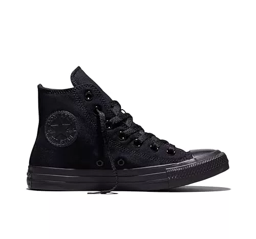 Converse All Star Hi Canvas Zapatillas Negras Monocromas-UK 4.5