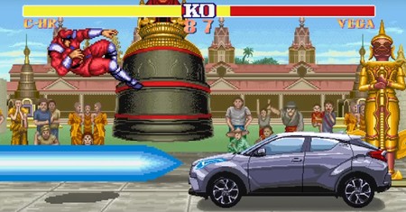 El nuevo Toyota se une al resto de luchadores de Street Fighter II en su último spot