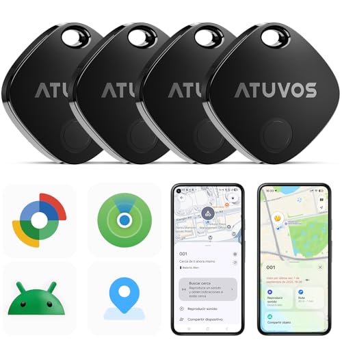 ATUVOS Air Tag Pro Smart Tag Tracker para Android & iOS, pack de 4