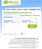 Minube incorpora un buscador de coches de alquiler