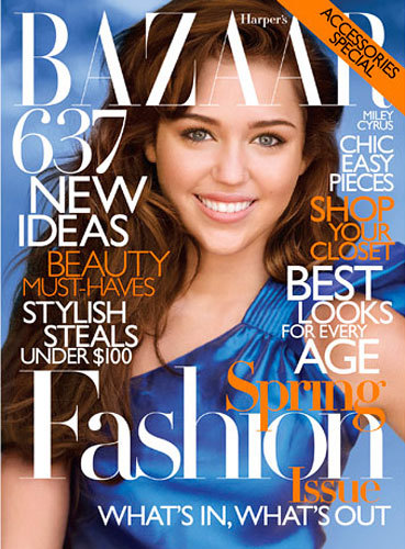 Miley Cyrus por primera vez portada de Harper's Bazaar