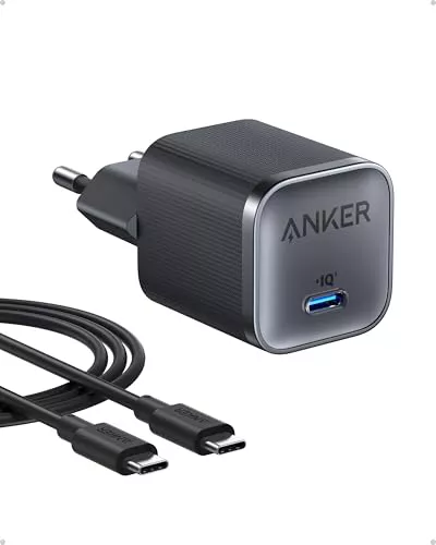 Anker Nano Cargador Samsung Carga Rapida 45 W Tipo C, Cargador USB c, Plegable, Cable de Carga USB C para Samsung Galaxy S25 Ultra/S24, iPhone 17/16, MacBook, Pixel 9, iPad (Cable de 1,8 m Incluido)