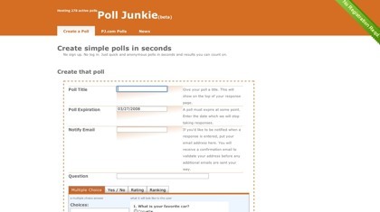 Poll Junkie, creando encuestas en la web de forma sencilla