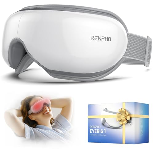 RENPHO Masajeador de Ojos con Calor, Música Bluetooth, Mascarilla para con para Aliviar la Migraña, Recargable
