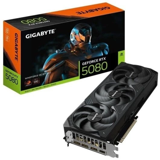 Gigabyte GeForce RTX 5080 WINDFORCE OC SFF 16GB GDDR7 Reflex 2 RTX AI DLSS4