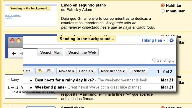 Sigue usando Gmail sin esperar a que tus correos terminen de enviarse