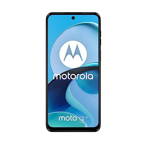 Motorola moto g14, 4/128, pantalla 6.5" Full HD+, sistema de cámara de 50MP, audio Dolby Atmos, Android 13, batería de 5000 mAh, procesador Octa-core, dual SIM), Azul (Versión ES/PT)
