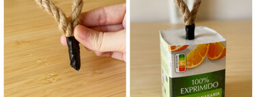 Con un brik de leche o zumo puedes hacer un tope de puertas tan bonito como el de cualquier tienda de decoración