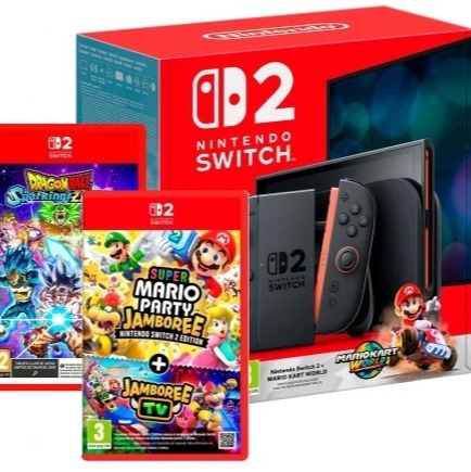 Consola Nintendo Switch 2 256GB con Mario Kart World + Super Mario Party Jamboree + Dragon Ball Sparking Zero
