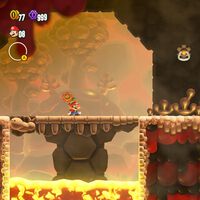 Grandes ruedas de llamas al 100% en Super Mario Bros. Wonder