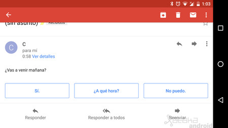 Cómo desactivar las respuestas inteligentes de Gmail en Android