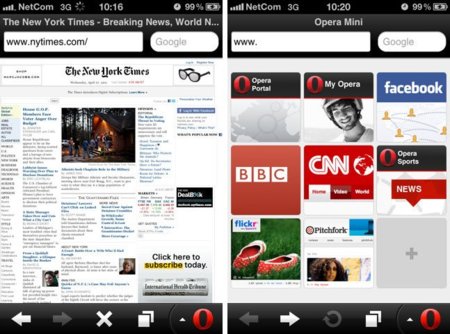 Opera Mini 6.0 para iOS renueva su diseño e incluye soporte para Retina Display y redes sociales