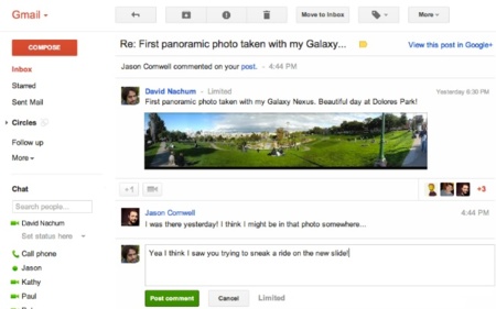 Ahora podemos responder a los mensajes de Google+ desde Gmail