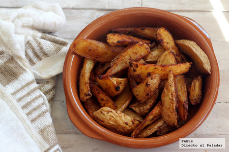 Receta de gajos de patatas especiadas para guarnición