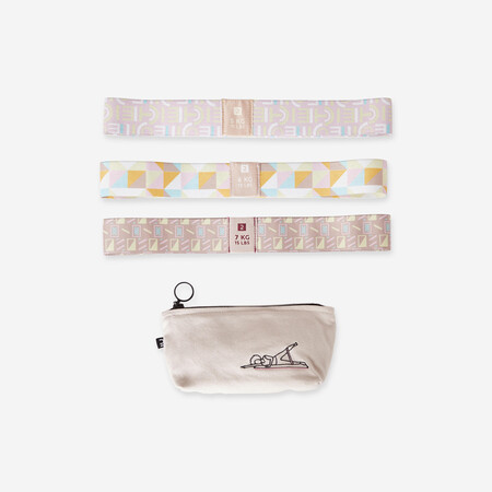 Kit 3 Minibandas Elasticas Fitness Textil Resistencia 5 6 7 Kg