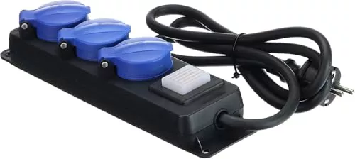 as - Schwabe regleta de enchufes Industrial con 3 Tomas 