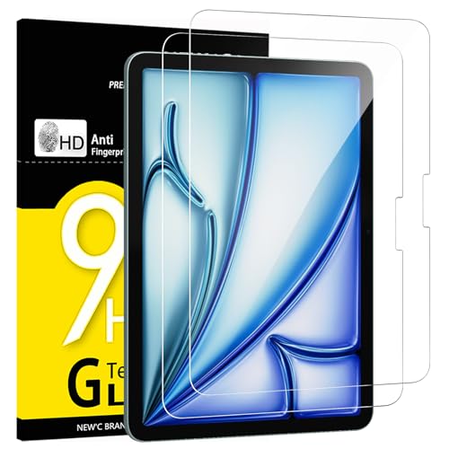 NEW'C 2 Piezas, Protector Pantalla para iPad Air 2025 11 Pulgadas (M3), iPad Air 2024 11 Pulgadas (M2), Antiarañazos, Cristal Templado Ultra Resistente