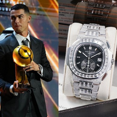 Cristiano Ronaldo conquista el Globe Soccer Awards 2025 con un accesorio que no pasó desapercibido: un reloj único lleno de diamantes 