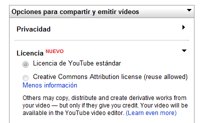 La nueva licencia en YoUTube