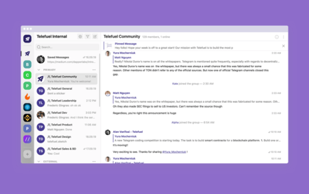 Telefuel es un cliente de Telegram para power users, con carpetas, áreas de trabajo, filtros, atajos de teclado y más