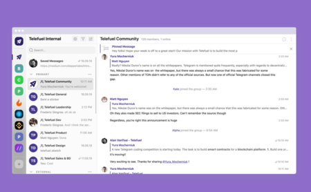 Telefuel es un cliente de Telegram para power users, con carpetas, áreas de trabajo, filtros, atajos de teclado y más